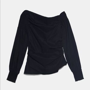 ZARA Off Shoulder Asymmetric Long Sleeve
